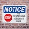 Signmission No Trespassing Residents Only OSHA Notice Sign, Plastic, 14in W x 10in L, 2PK OS-2PACK-NS-P-1014-L-14985 - alternate 7